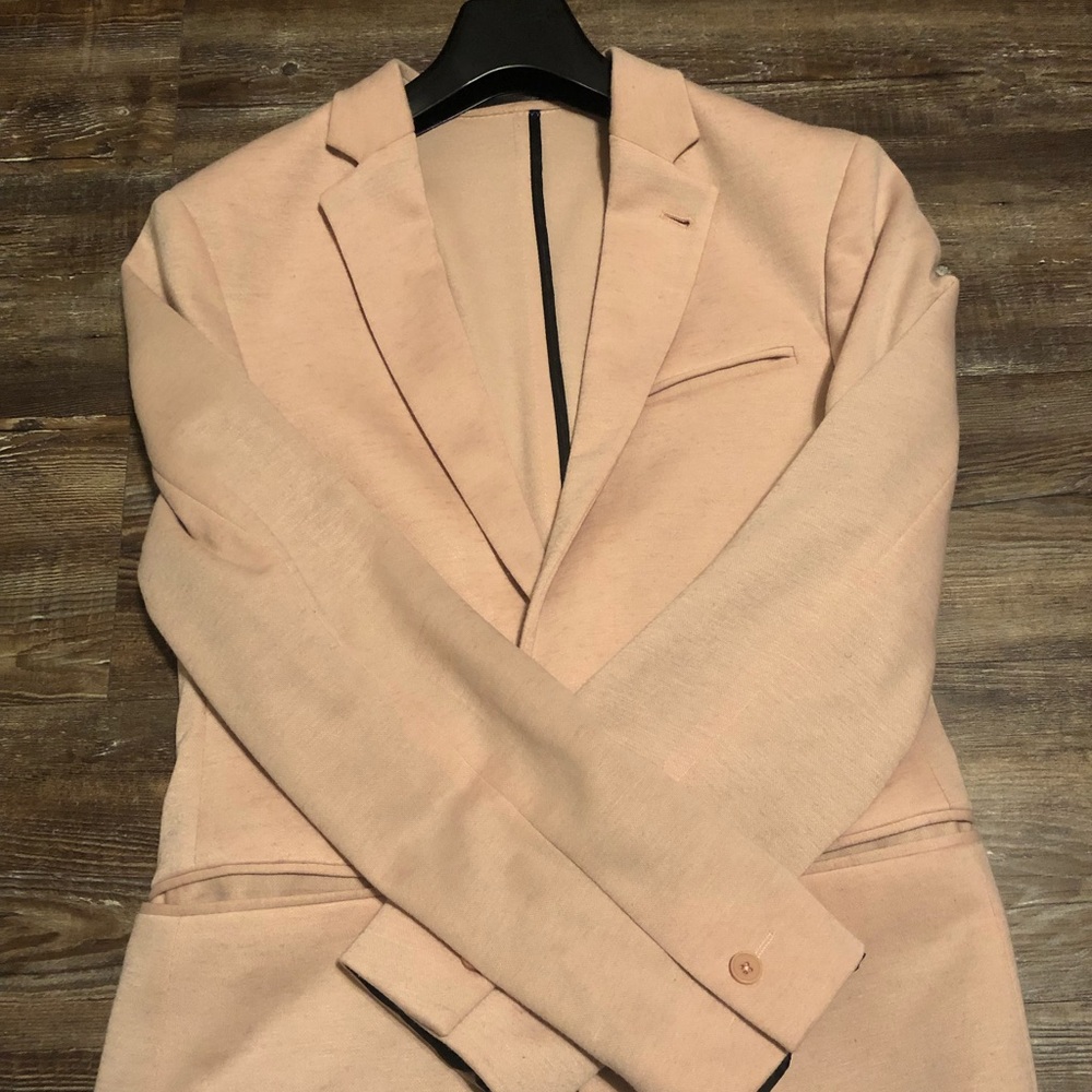 ASOS Skinny Pink Jersey Blazer - Picture 3 of 5